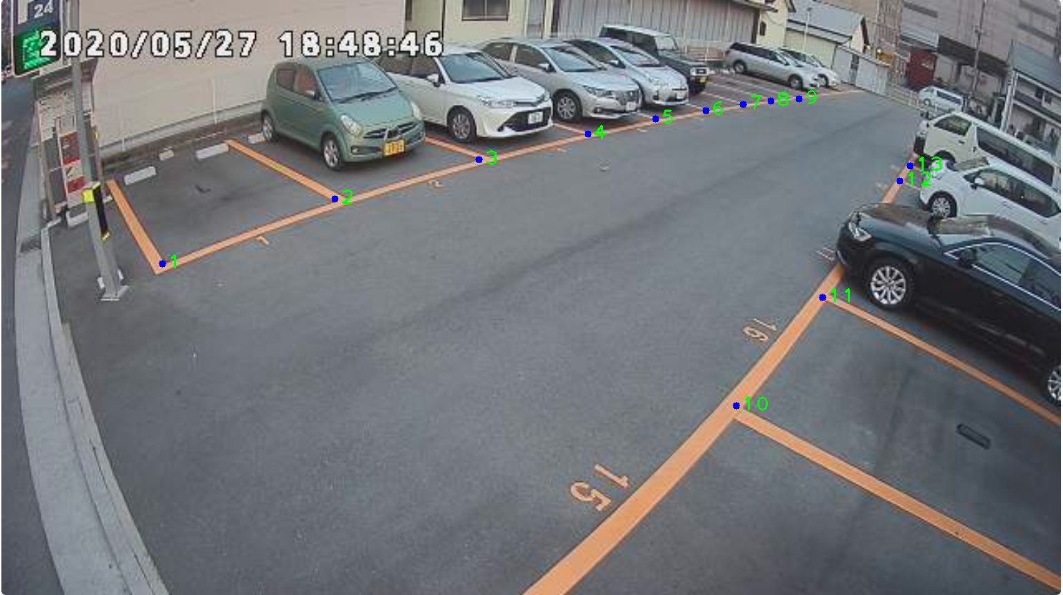 Fig 7:   Key-Points marked on the camera view image